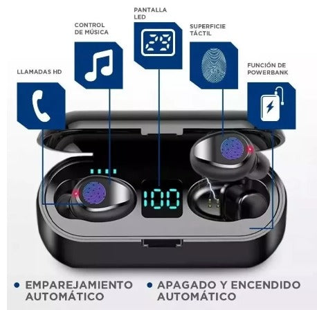 Su Libertad Acústica: Audífono Inalámbricos F9 Con Power Bank